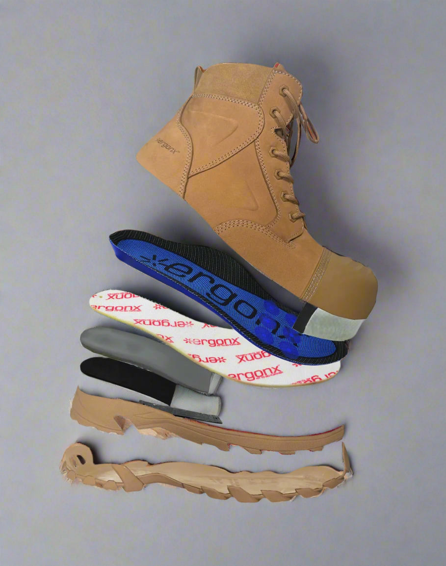 Ergonx Safety Boots Lace Up (Helium) All Tan