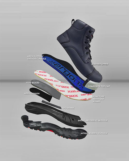 Ergonx Black Safety Boots Lace Up (Helium)