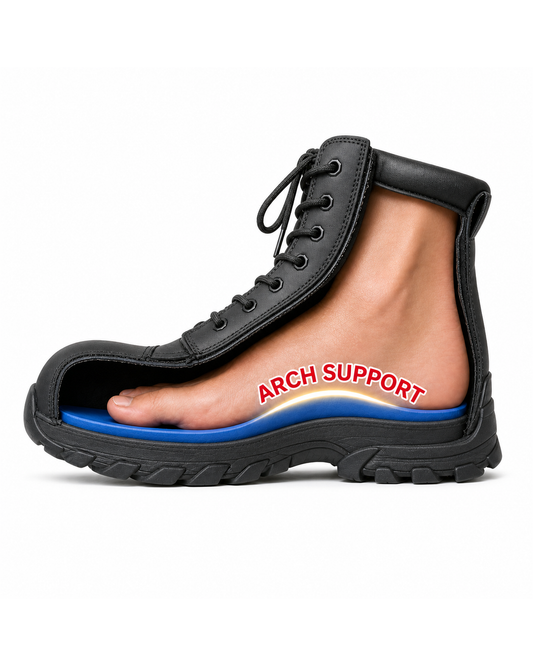 Ergonx First Responder, Ems, Paramedic, Ambulance, Security Soft Toe Safety Boots Lace Up (Helium) Black