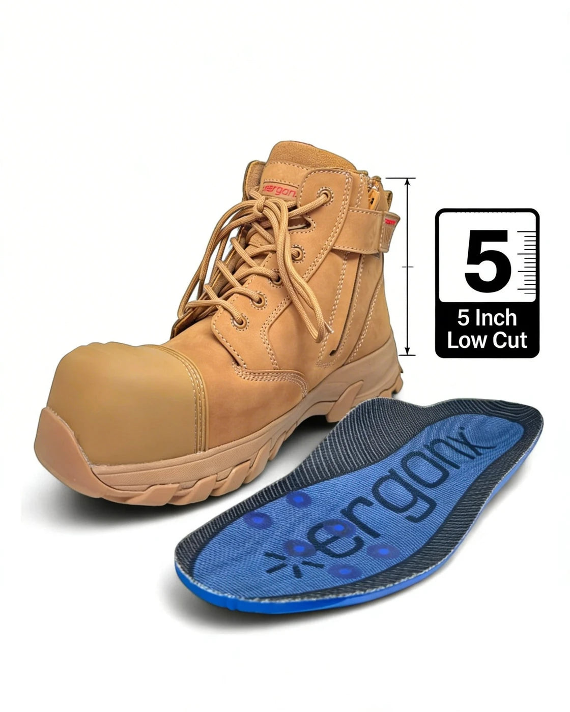 Original five-inch Helium low-cut boot and blue orthotic