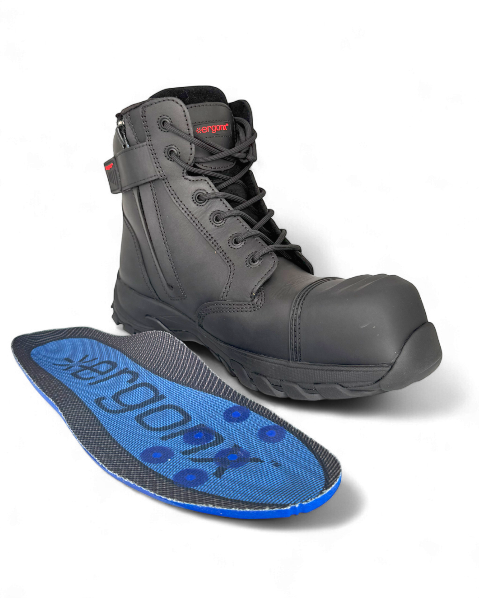 Ergonx Helium black lace-up safety boot