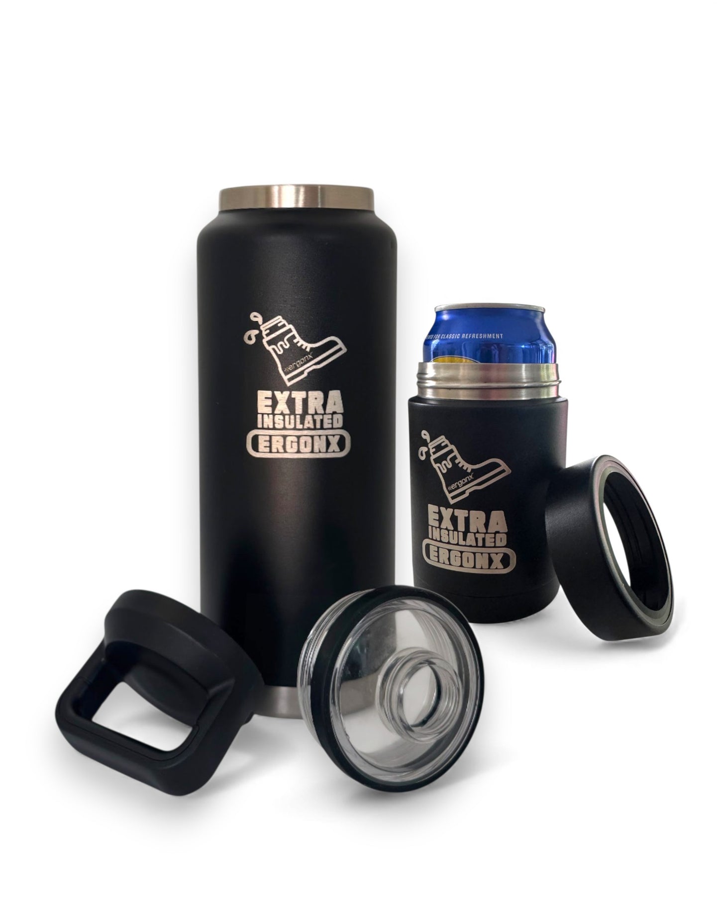 1L Insulated Water Bottle & Can / Stubbie Cooler Bundle