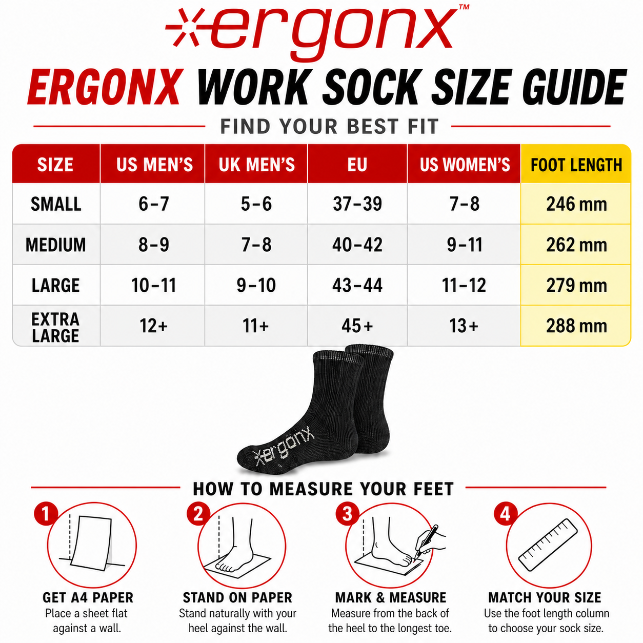 Ergonx Work Socks (6 Pack)