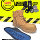Ergonx All Tan Lace Up Safety Boots + 6 Socks + 1L Bottle & Cap Bundle