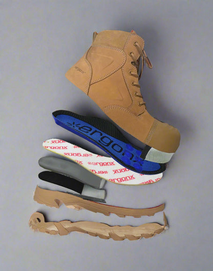 Ergonx Safety Boots Lace Up (Helium) All Tan