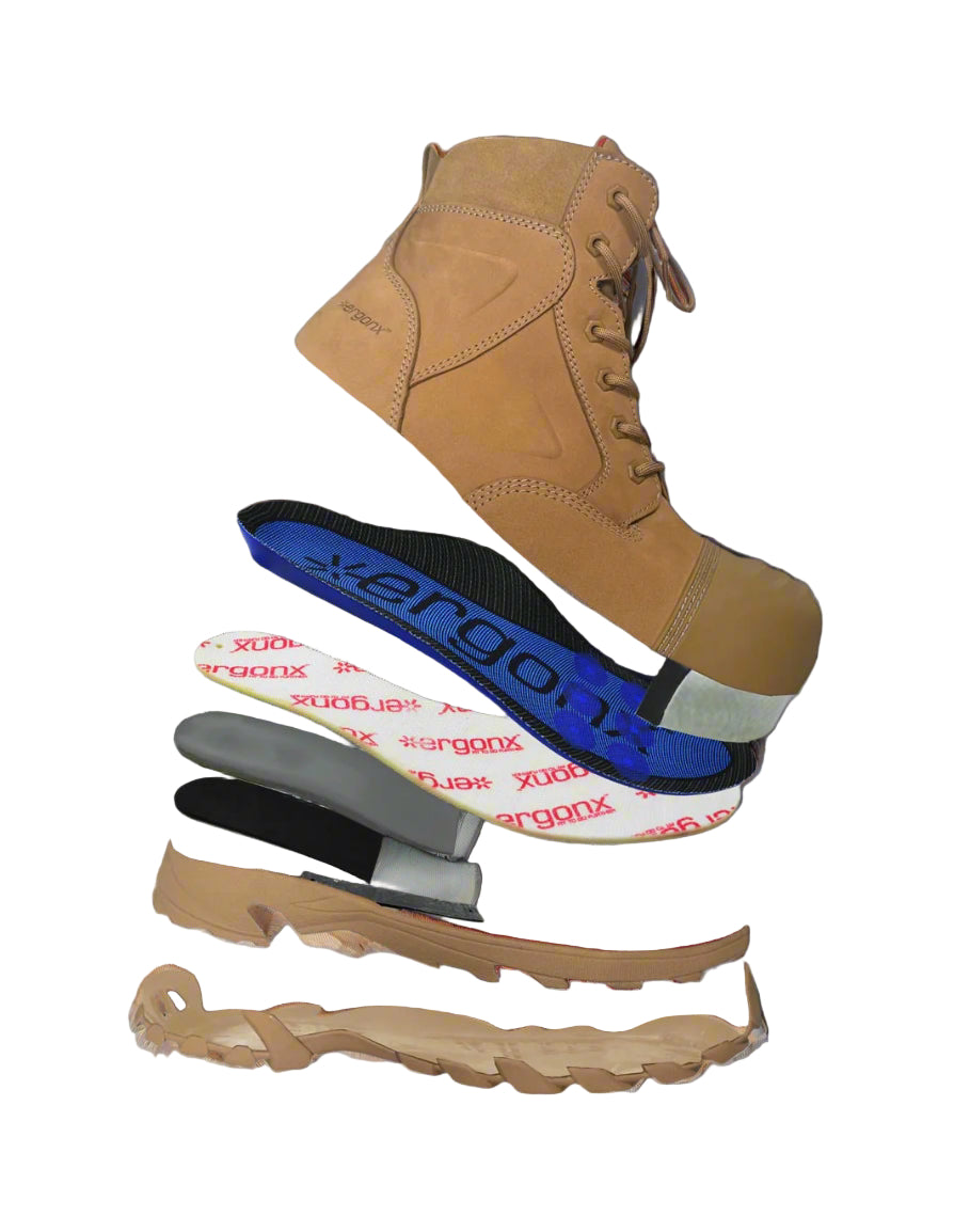 Ergonx Safety Boots Lace Up (Helium) All Tan — product detail