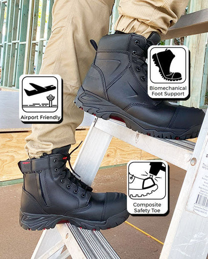 Ergonx Safety Boots Lace Up (Helium) Black — product detail