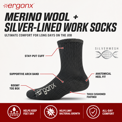 Ergonx Work Socks (6 Pack)