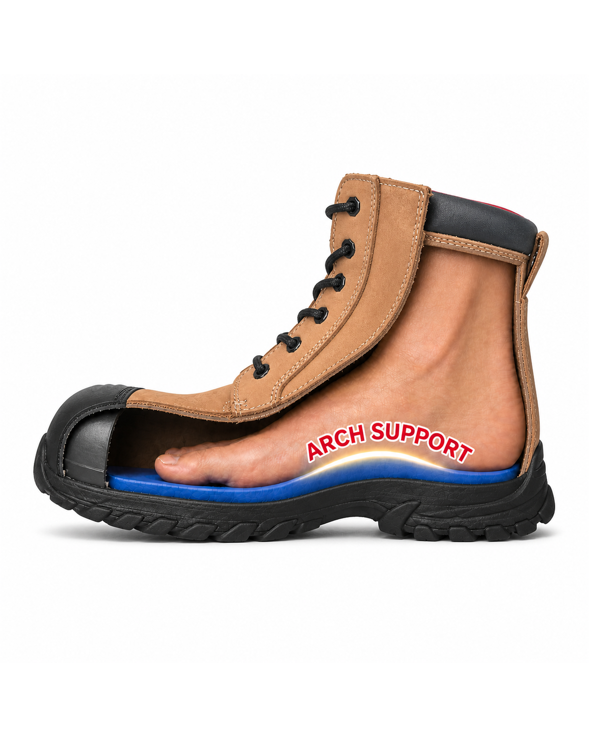 Ergonx Safety Boots Lace Up (Helium) Tan — product detail
