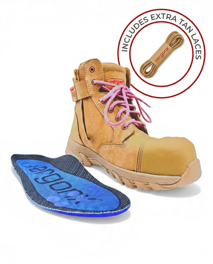 Ergonx Womens Work Boots All Tan (Helium) — product detail