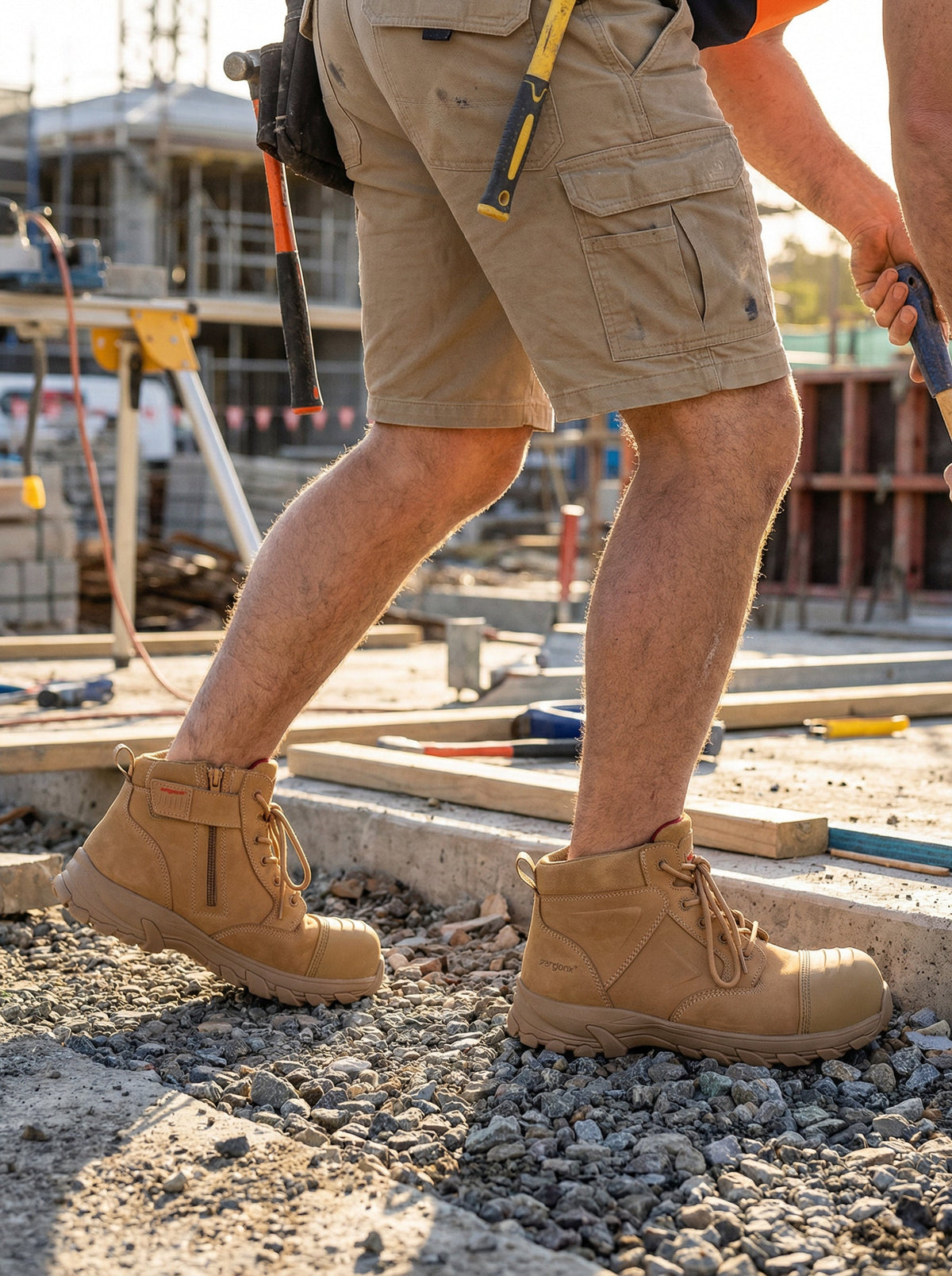 Ergonx All Tan Low Cut Safety Boots Lace Up (Helium) — product detail