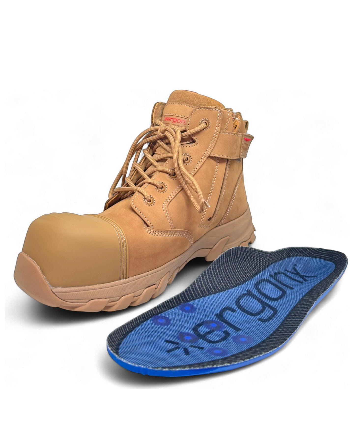 Ergonx All Tan Low Cut Safety Boots Lace Up (Helium)