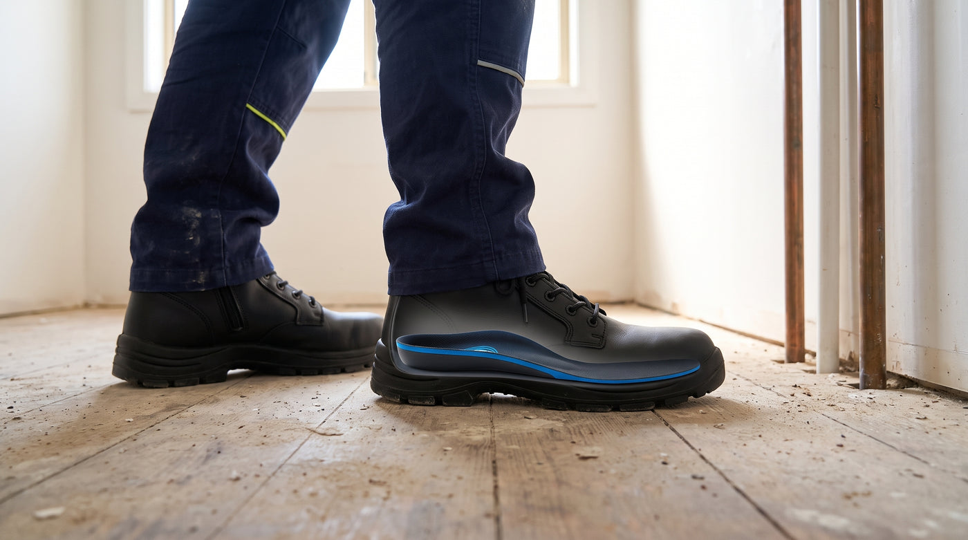 Helium Black orthotic stability for plumbing work