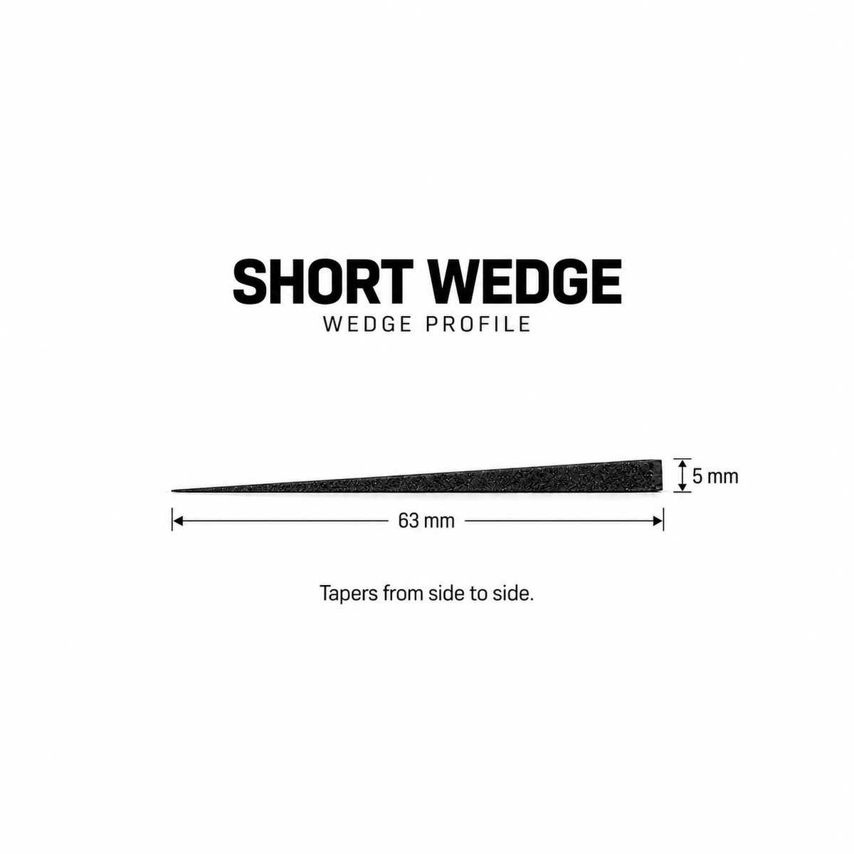 short wedge — side dimensions