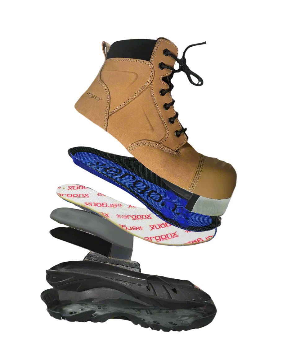 Ergonx Safety Boots Lace Up (Helium) Tan Toe — product detail