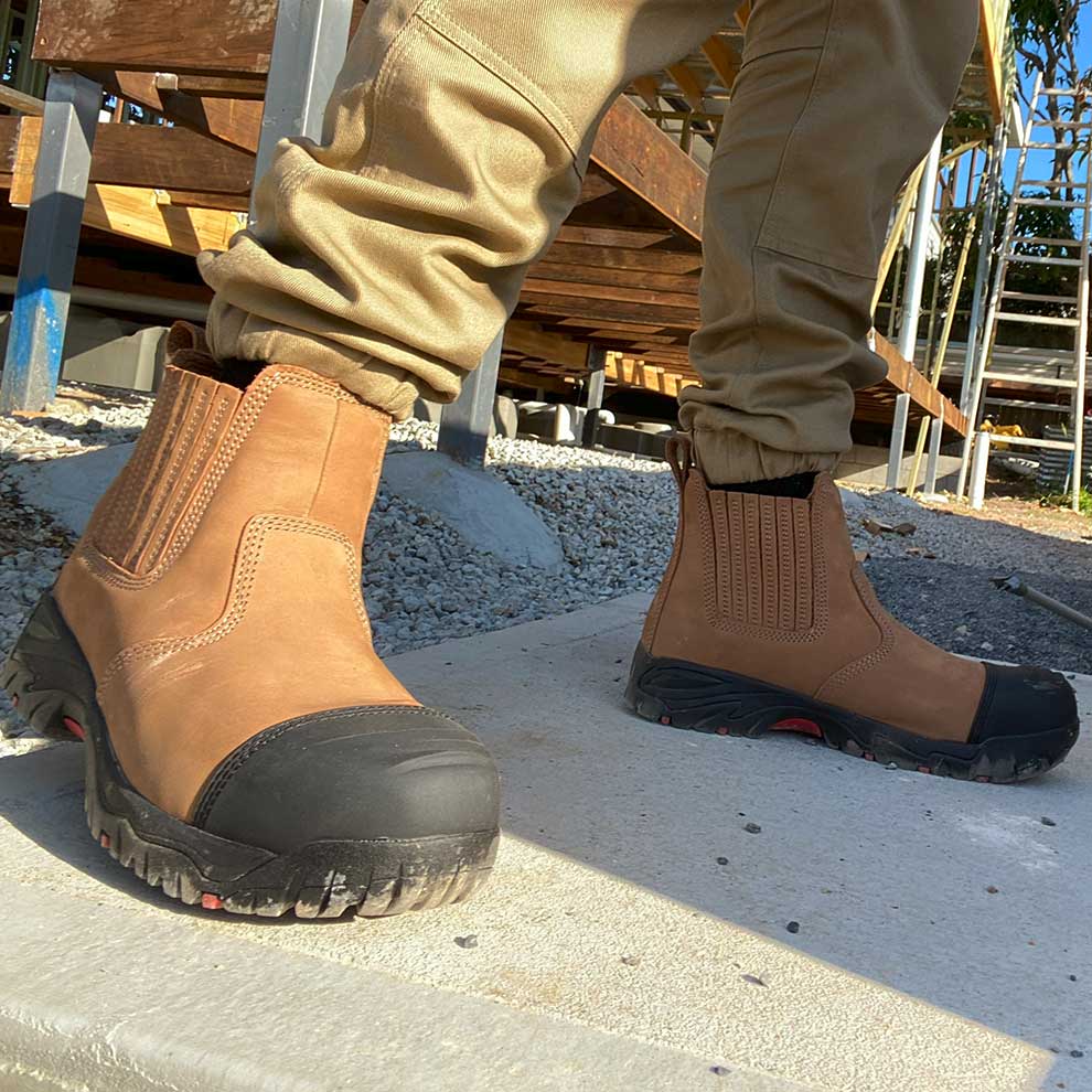 Tan on sale work boots