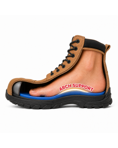 Ergonx Safety Boots Lace Up (Helium) Tan Toe — product detail
