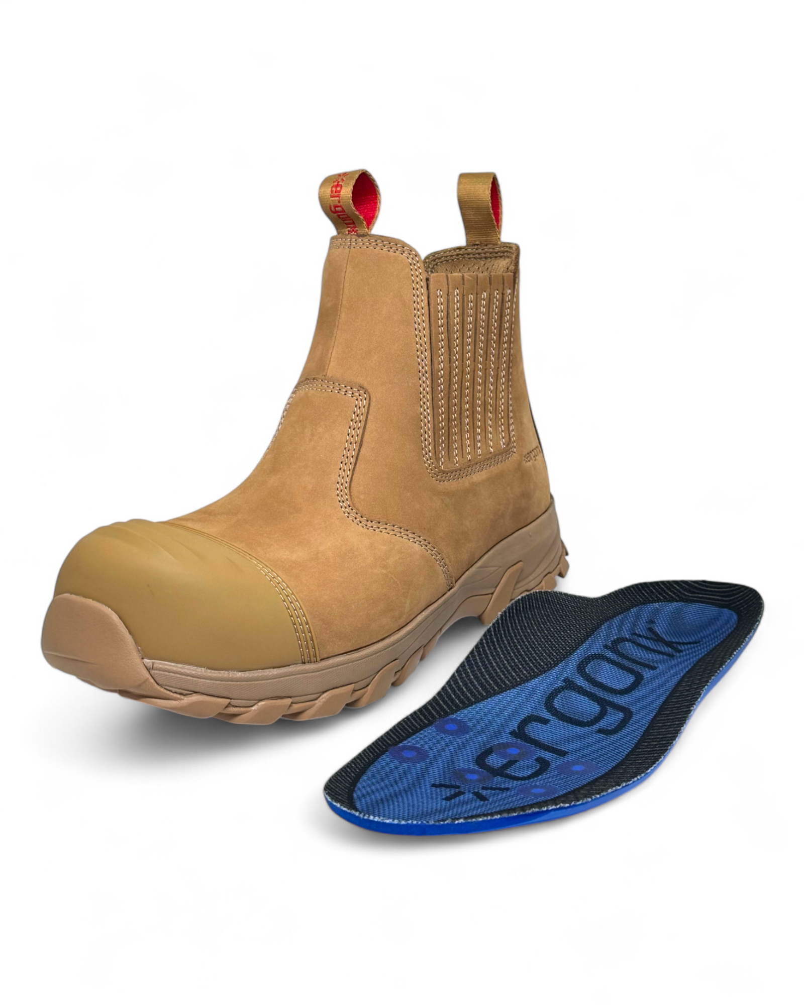 Ergonx Hydrogen all tan slip-on safety boot