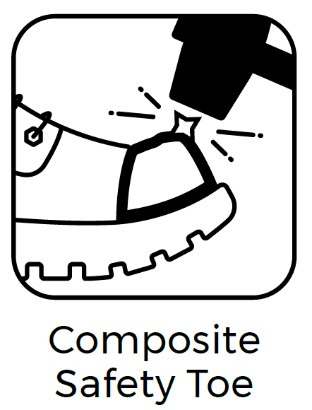Composite safety toe feature